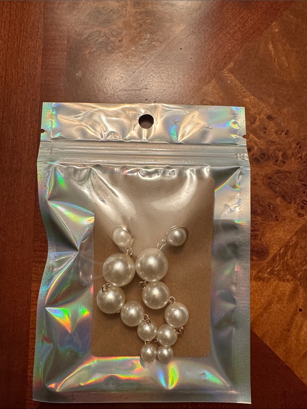 Pearl Drop Dangle Earrings - White Pearlescent -